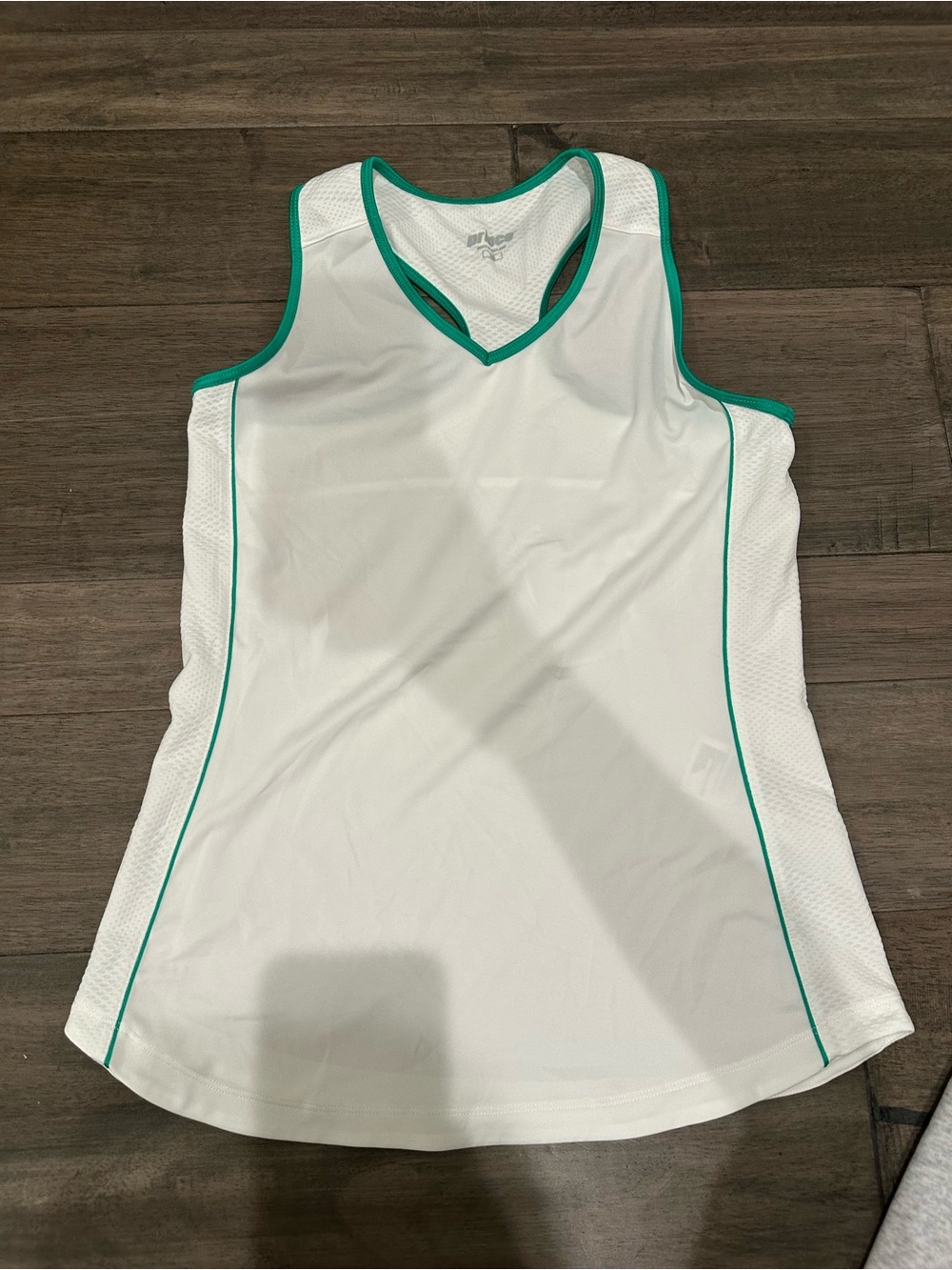 Prince White Tank with Teal Trim